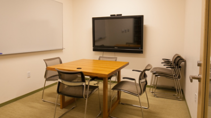 Study Room A empty with four chairs around a table